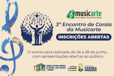 3º Encontro de Corais da Musicarte 2025 segue com inscrições até o dia 12 de junho